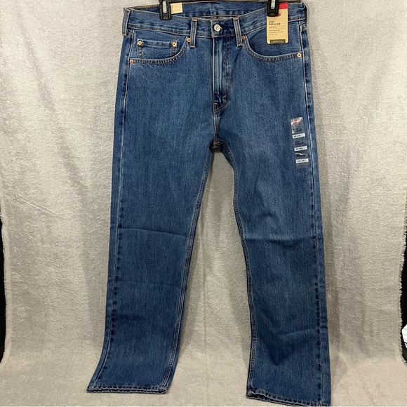 Levi’s 505 Jeans Mens 34 x 32 Straight Leg Regular Fit Medium Wash Denim - Picture 1 of 8